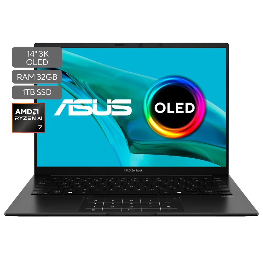 ASUS Zenbook 14 OLED UM3406KA-PP147W | AMD Ryzen AI 7-350 | 32GB RAM | 1TB SSD | 14" 3K OLED | Windows 11 Home - Image 2