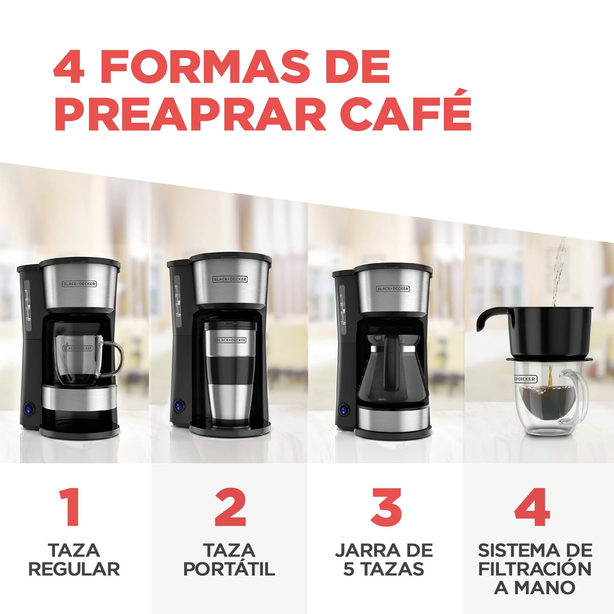Cafetera Black & Decker CM0755S | 5 tazas | Vaso de Acero Inoxidable - Image 6