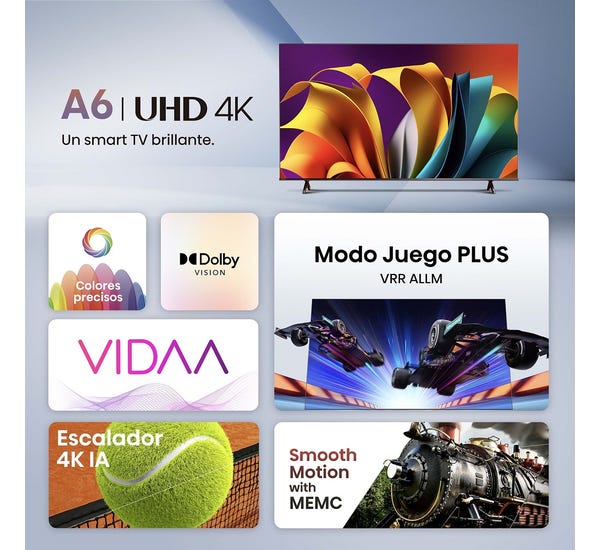 Televisor Hisense 50A6NV | 50" | 4K | VIDAA | HDMI | USB | Wi-Fi | Bluetooth - Image 6