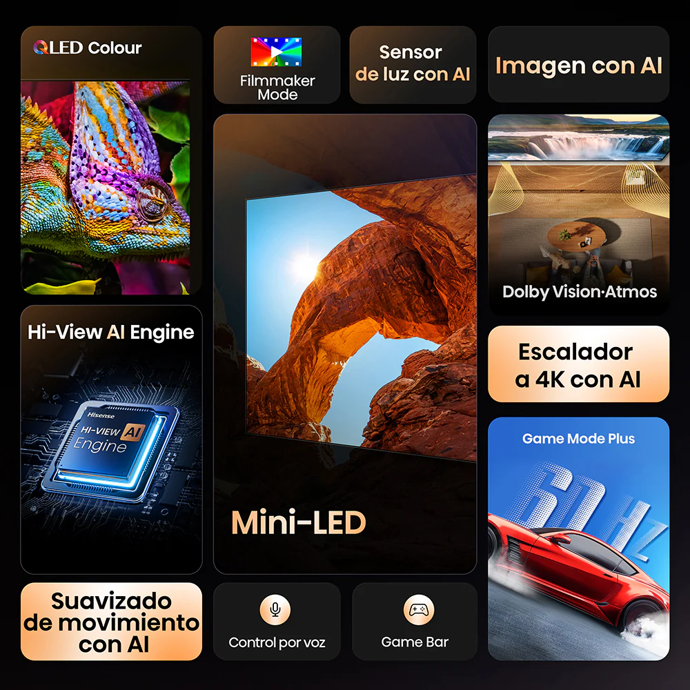 Televisor Hisense MiniLED 55U6QV | VIDAA | 55" | 4K | HDMI | USB - Image 11