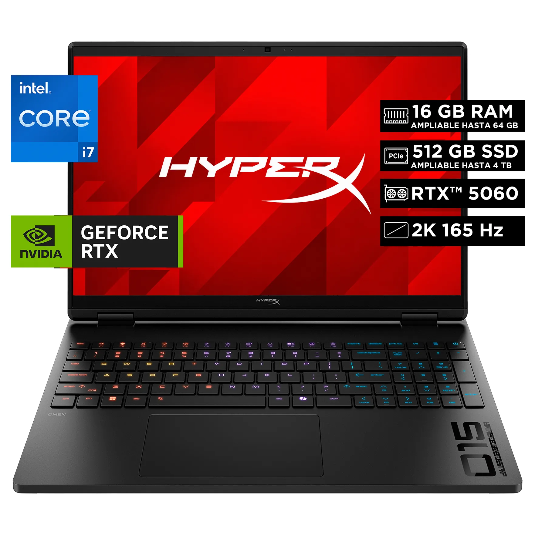 HyperX OMEN 15-GA0001LA | Intel Core i7-14650HX | 16GB RAM | 512GB SSD | 15.6" | GeForce RTX 5060 | Windows 11 - Image 2