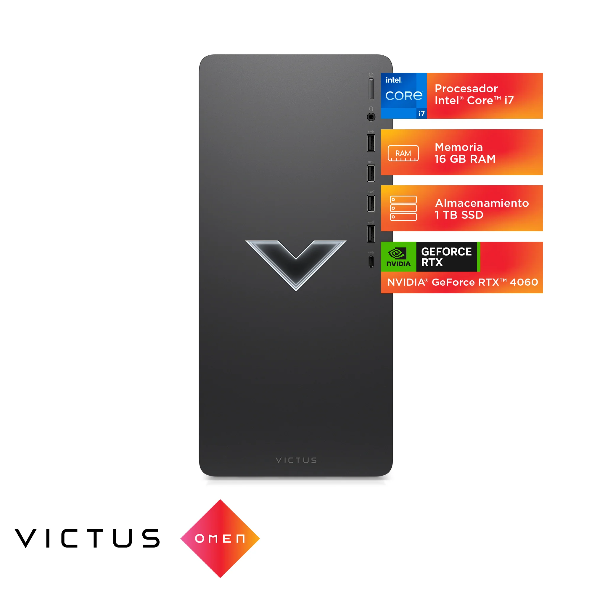 Victus Tower By HP TG02-2018LA | Intel Core i7 14700F | 16GB RAM | 1TB SSD | GeForce RTX 4060 | Windows 11 - Image 5