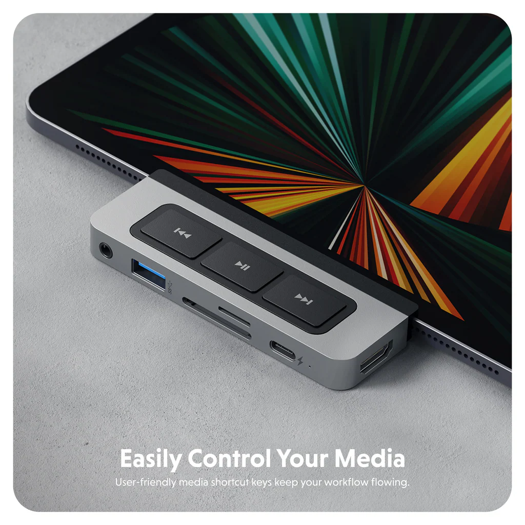 Adaptador Multipuertos Hyper HD449 | 7 en 1 | HDMI | USB-C | USB-A | microSD | SD | 3.5MM - Image 4