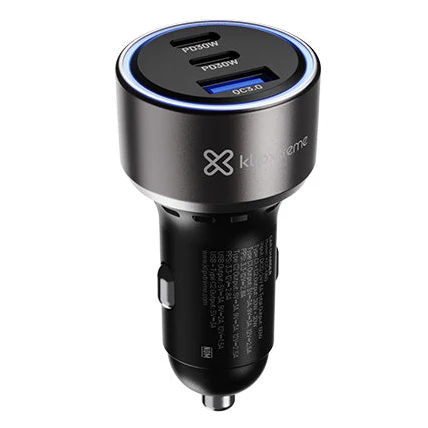 Cargador USB-C Klip Xtreme PowerCar 60 | Carro | 2xUSB-C PD30W | USB-A QC 3.0 60W