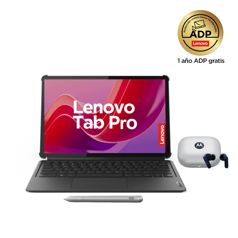 Lenovo Idea Tab Pro | 12.7" | 8GB RAM | 256GB | Wi-Fi (Incluye Teclado + Lenovo Pen Plus + Audífonos Moto Buds)