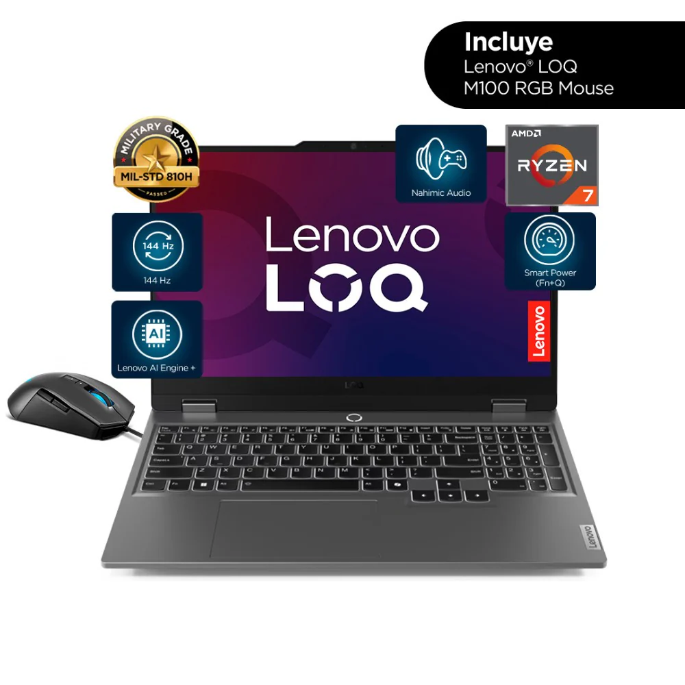 Lenovo LOQ 15AHP9 | AMD Ryzen 7 8845HS | 16GB RAM | 512GB SSD | 15.6" | GeForce RTX4060 | Windows 11 Home