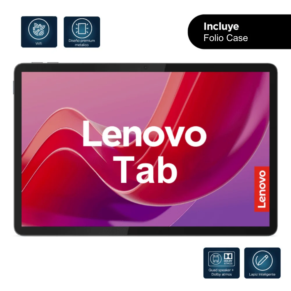 Lenovo Tab | 10.1" | 4GB RAM | 128GB | 4G + Wi-Fi (Incluye Folio Case Color Gris)