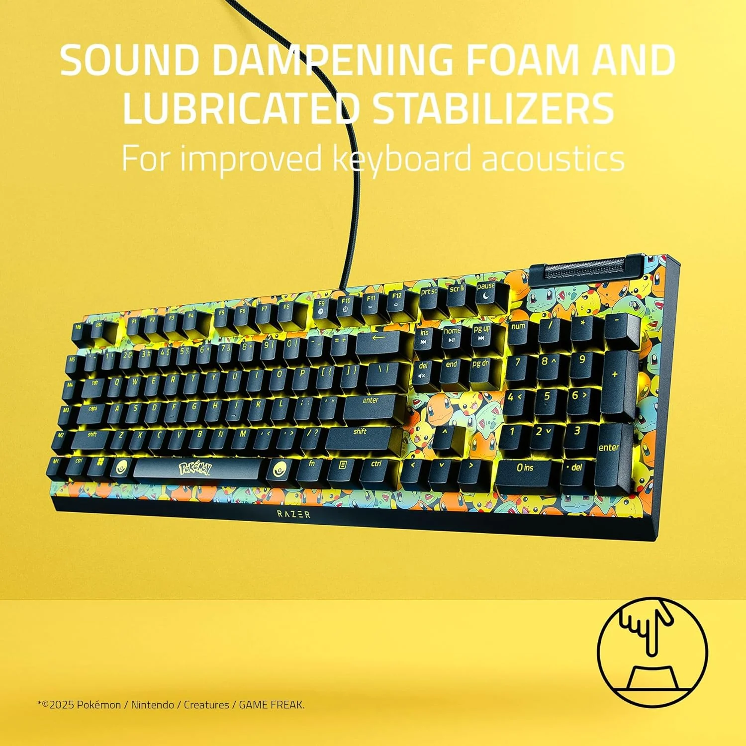 Teclado Razer BlackWidow V4X Pokémon Edition | Green Switch | Cableado - Image 8